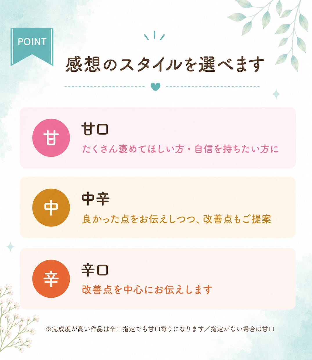 あなたの小説・漫画に前向きな感想を書きます 文筆歴11年ライターがあなたの創作意欲が高まる感想を書きます イメージ7