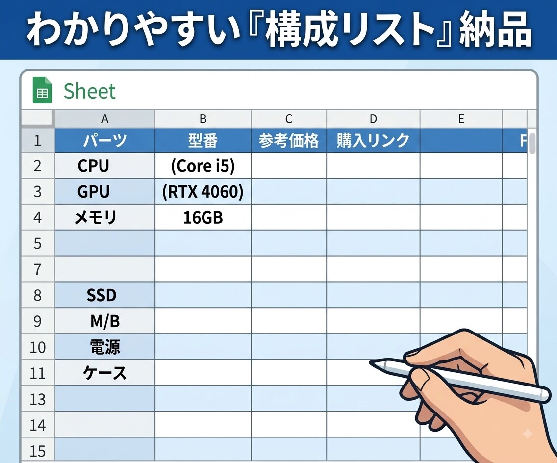 目的や予算に合う自作PC・既製品の提案をします PC初心者大歓迎！最適な自作構成や既製品を専門知識で選びます イメージ4