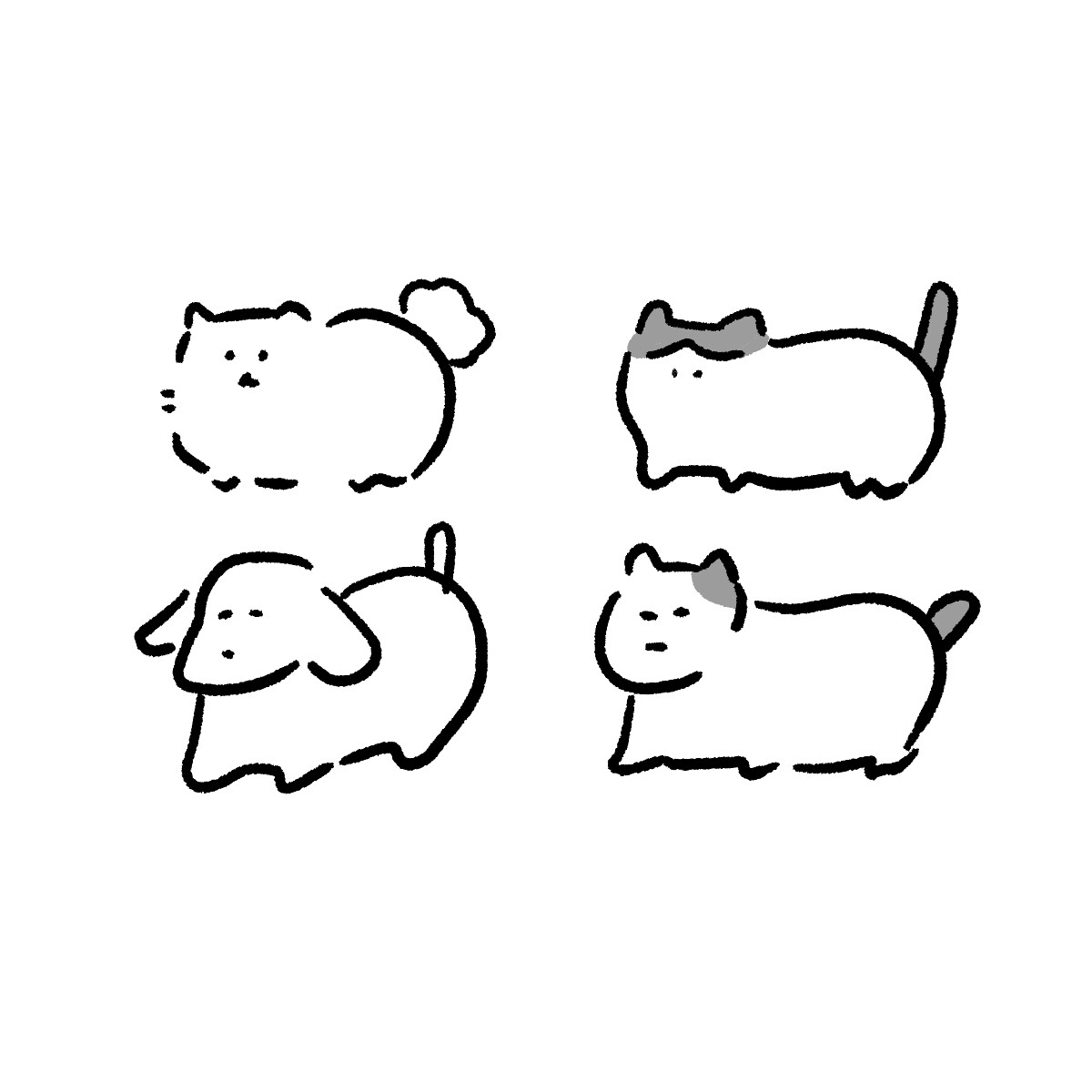 シンプルでゆるかわなイラスト描きます 人物も動物も可愛くまるくなります イメージ3