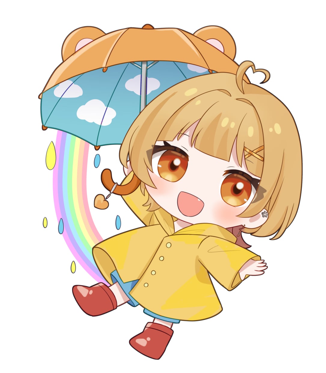 プレゼントにも！アンブレラSDイラスト制作します 傘＆レインコートの梅雨SD（ミニキャラ・ちびキャラ）イラスト イメージ5