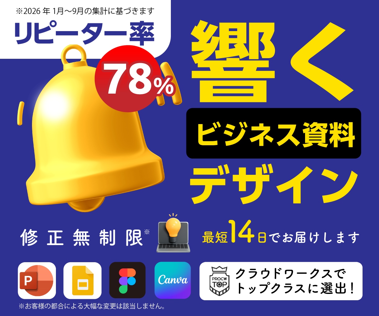 響く！ビジネス資料デザインを最短7日でお届けします リーピーター率78%※デザインなら3toneにお任せ！ イメージ1