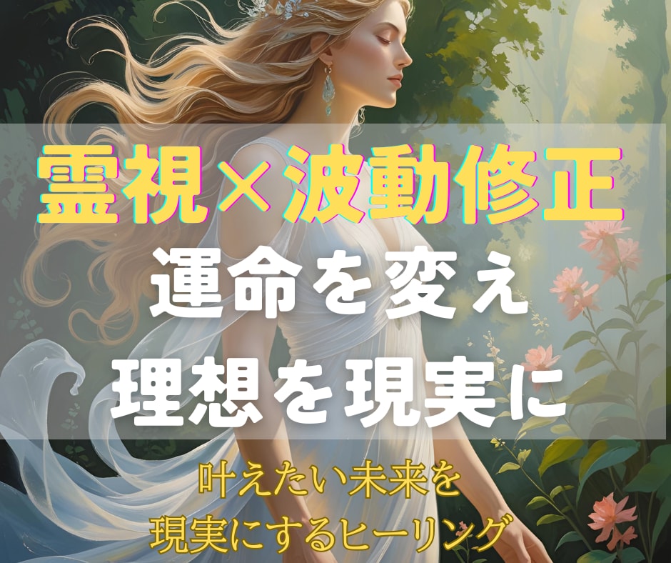 霊視×波動修正で、運命を変え理想を現実に叶ます 恋愛・仕事・金運・人間関係。停滞を根本から好転させる特別施術 イメージ1