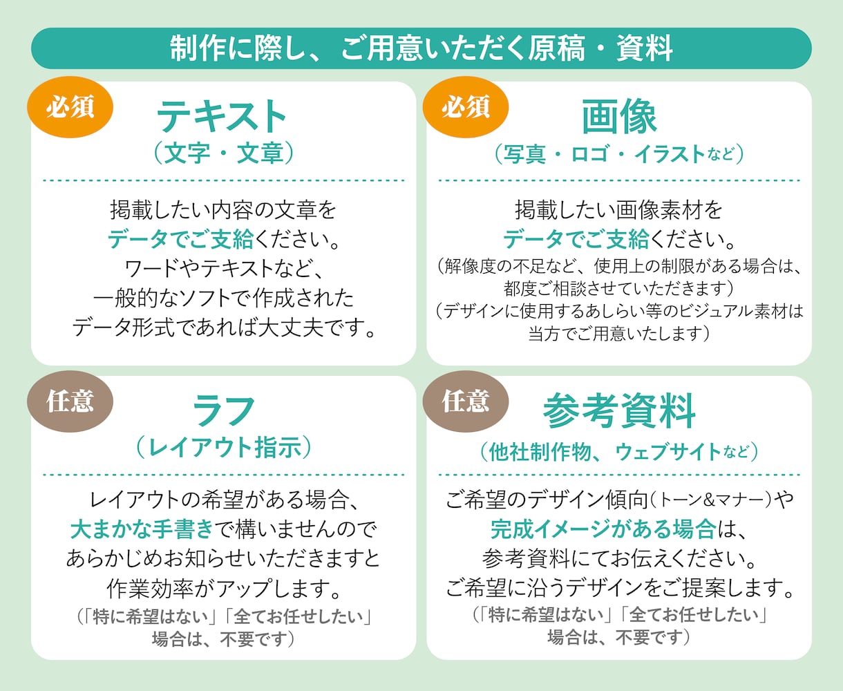 経験豊富なデザイナーがパンフレットを制作します ご要望をお聞かせください！安心・丁寧なご対応をいたします イメージ3