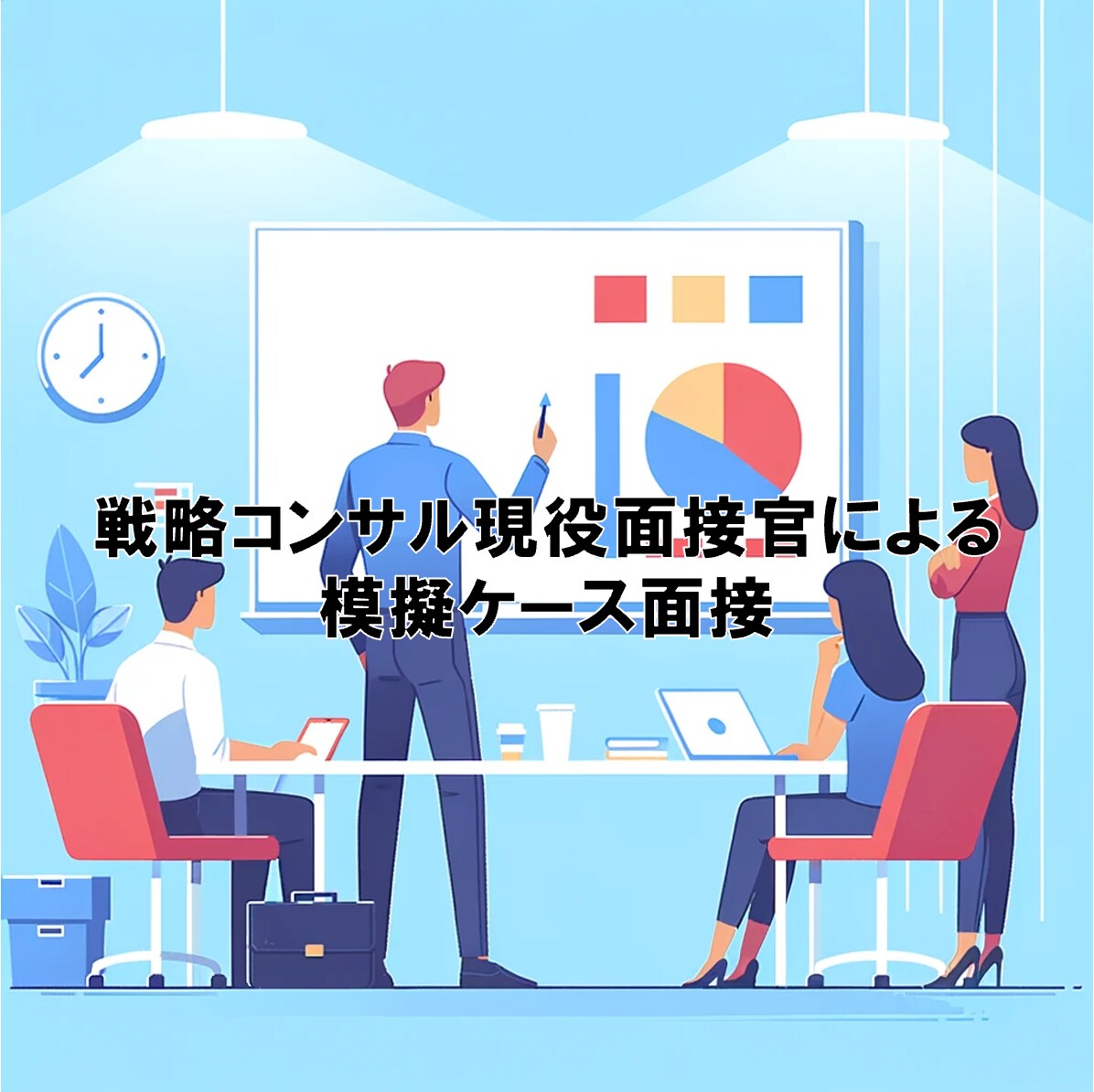 戦略コンサル現役面接官が、ケース面接対策を行います ケースの模擬面接を実施し、合格に向けたフィードバックを実施 イメージ1