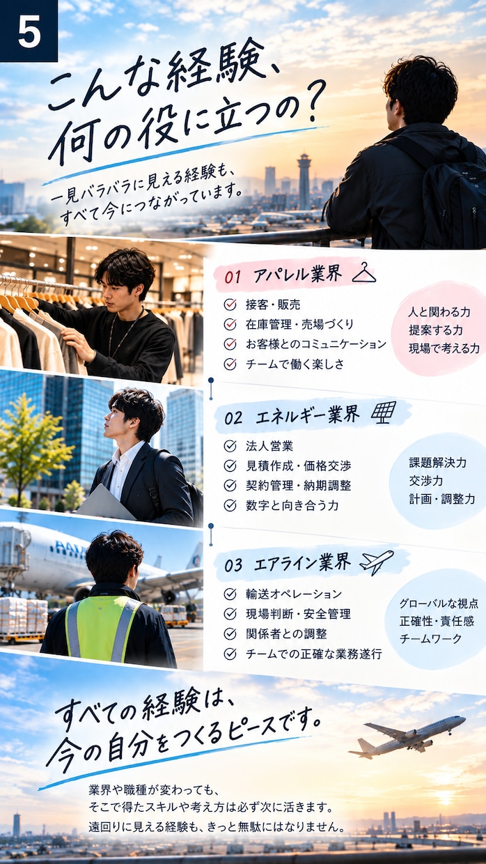 就活・転職の相談に乗ります アパレル→営業→航空会社を経験したリアルな転職目線 イメージ5