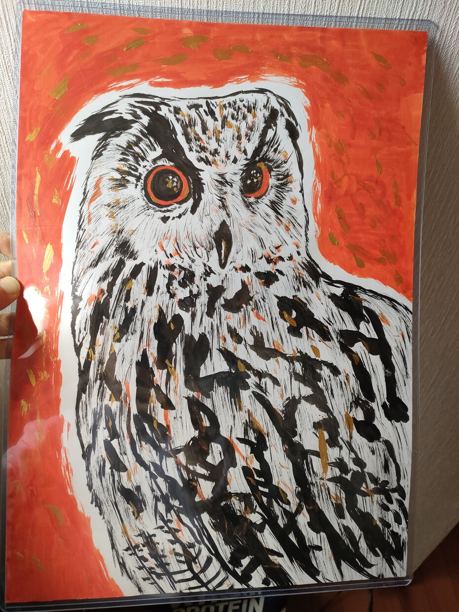 インテリアにいかがですか？フクロウの墨絵、描きます 猛禽類大好きで数年前から趣味で描いてます！ イメージ3