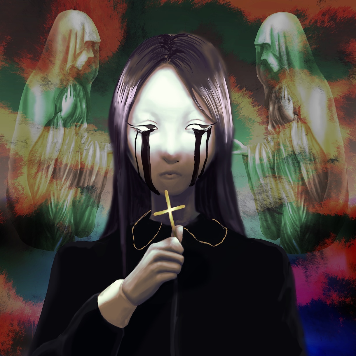 厚塗りイラスト制作します 病んでいる雰囲気メインに制作します! イメージ1