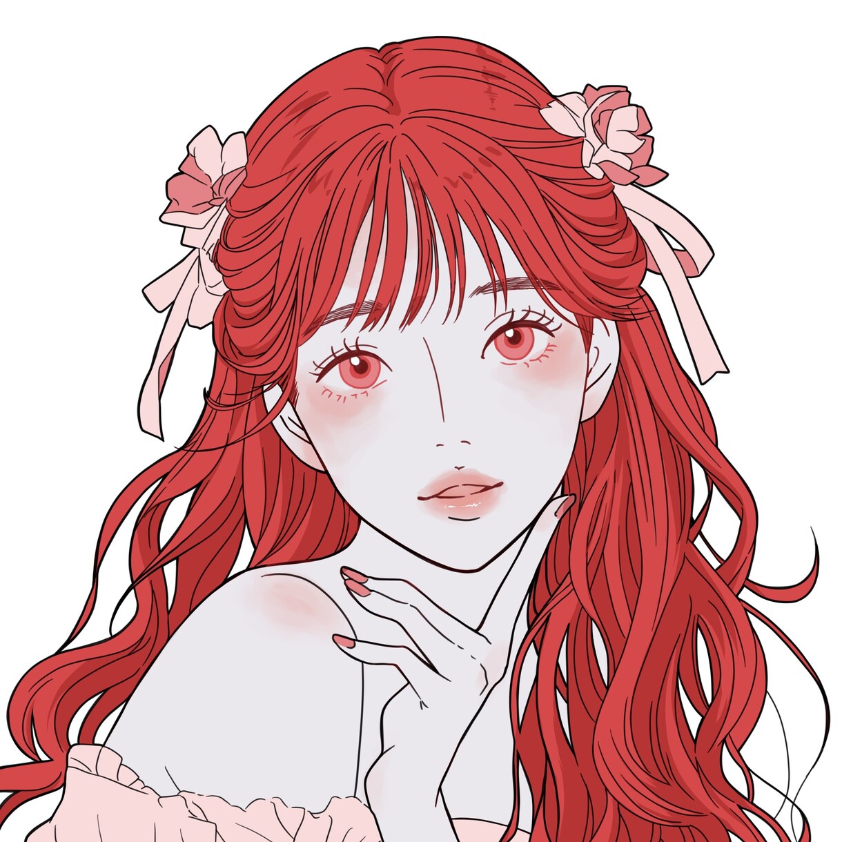 シンプルお洒落女の子アイコン◆アイコン描きます SNS用、ブログ用など◆お気軽にご相談ください イメージ2