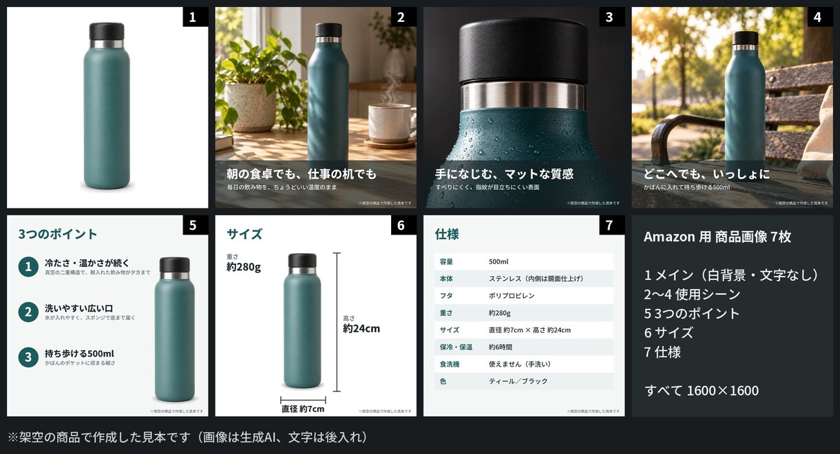商品写真を白背景に切り抜いてサイズ展開します 8枚まで｜Amazon・楽天の白背景基準に合わせて仕上げ イメージ3