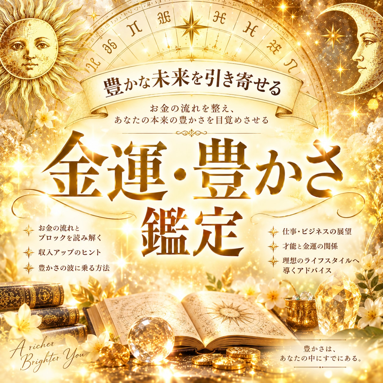 金運・豊かさの鑑定をします ― 理想の豊かさと、お金の現在地を読み解く ― イメージ1