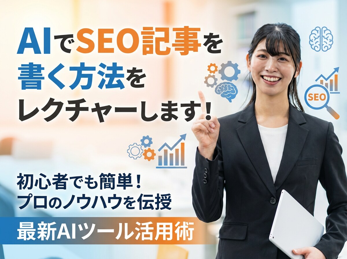 AIでSEO記事を書く方法をレクチャーします 1度身につけばずっと使える！AIライティングの極意を伝授！ イメージ1