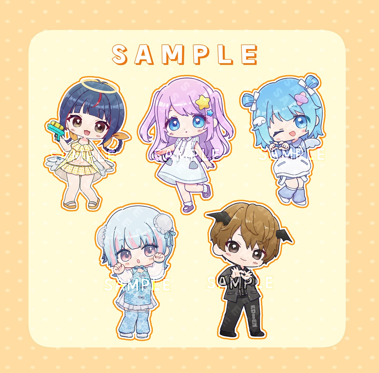 商用利用料込！シンプルかわいいミニキャラを描きます 配信やSNS、グッズ等に使えます！ イメージ7