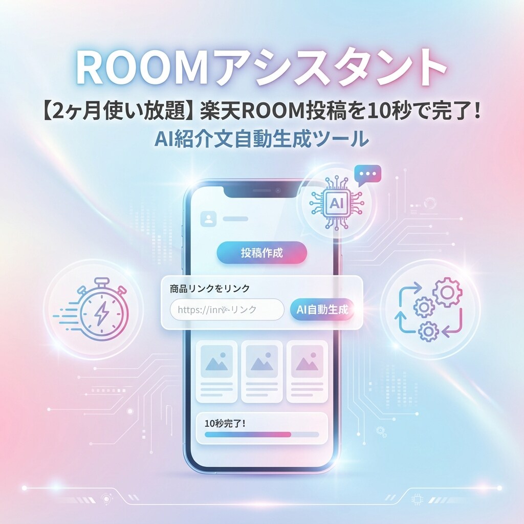 楽天ROOM AI投稿します 【2ヶ月使い放題】楽天ROOM投稿を10秒で完了！ イメージ1