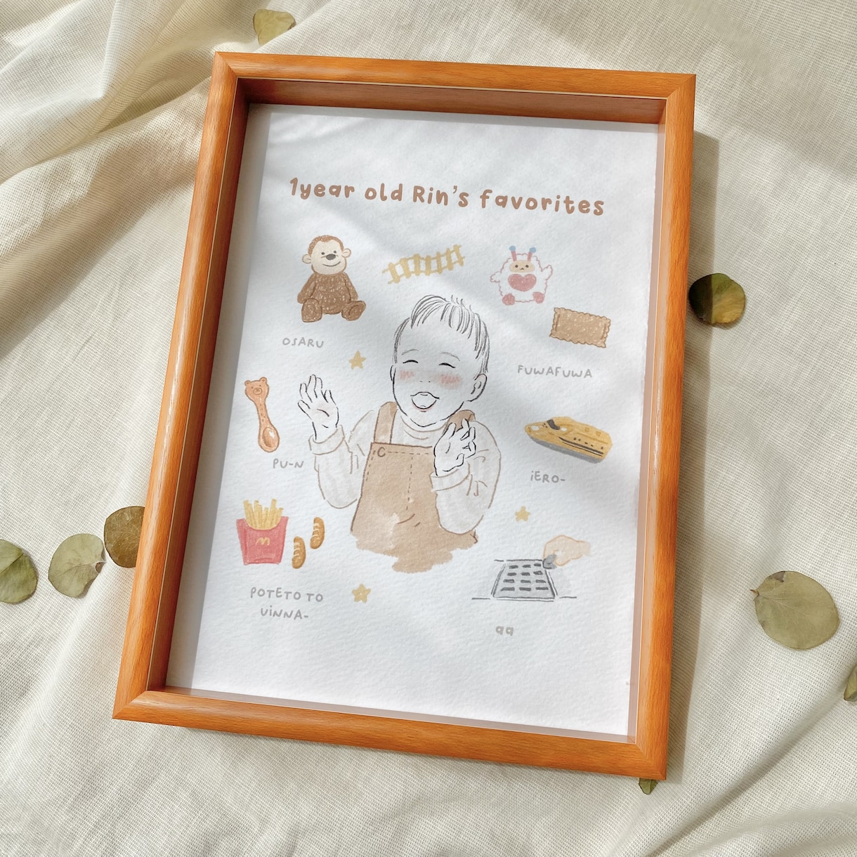 子どもの似顔絵とお気に入りのおもちゃを書きます 今だけの大切な思い出をぎゅっと1枚に詰め込みます イメージ6