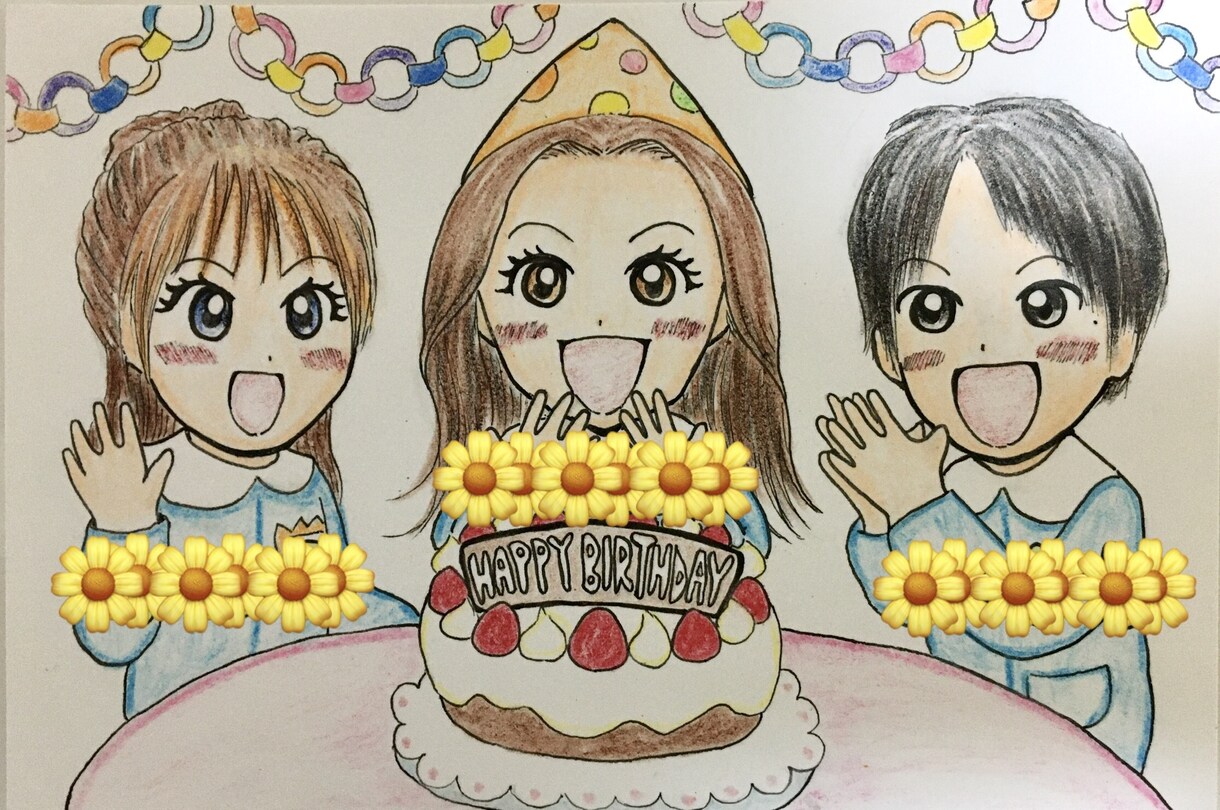 世界に１つだけ✨手描きの似顔絵を郵送〒します ハガキサイズ用紙なのでプレゼントや写真立てにいかがですか？ イメージ7