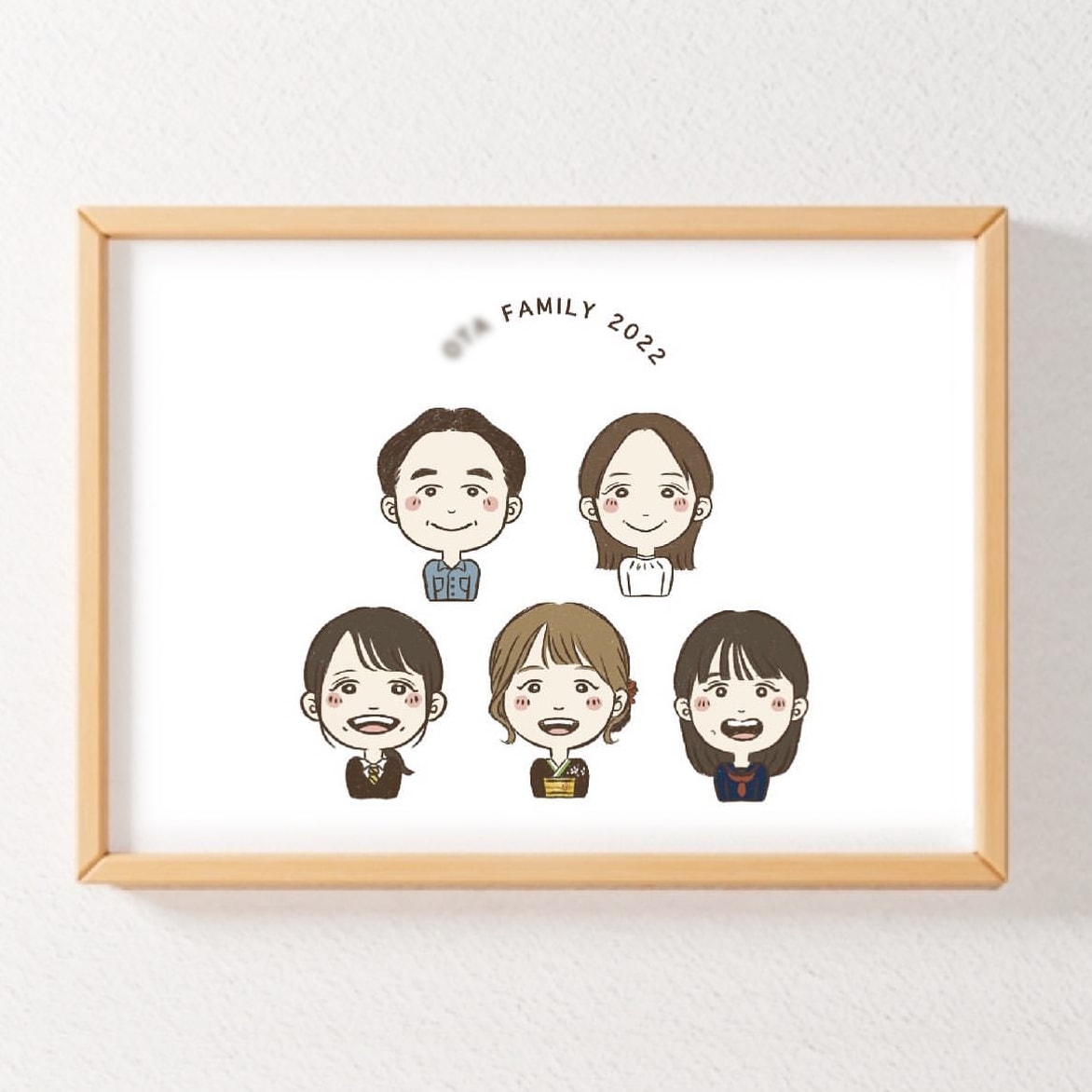 家族の思い出に♡インテリアにも合う似顔絵描きます (データお渡しです。印刷後、お部屋に飾る等お使いください。) イメージ2