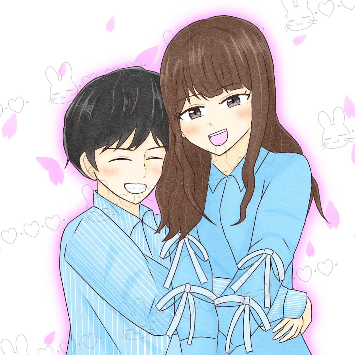 カップルイラストを可愛く描きます 素敵な思い出を形にするお手伝いをさせて頂きます。 イメージ4