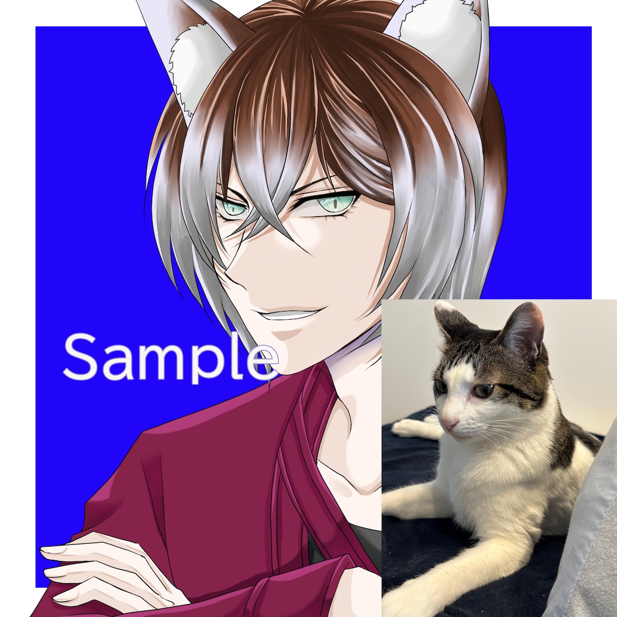 貴方の家族の動物(ペット)を擬人化イラストにします 短納期！修正5回まで無料でお届け致します！ イメージ3