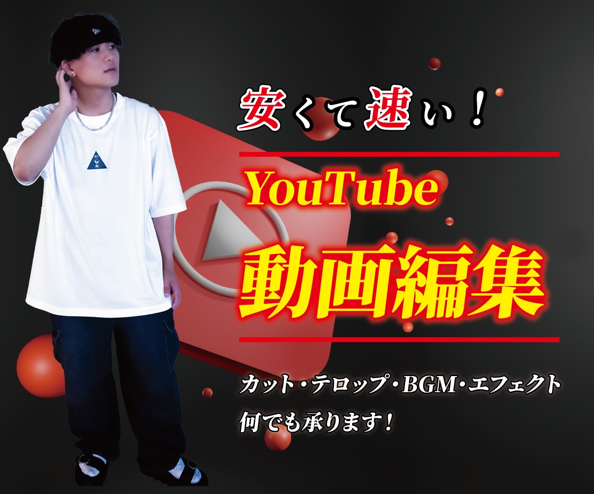 安い！即対応！Youtubeの動画編集します PR広告・演奏動画・ずんだもん動画作成も対応可能です！ イメージ1