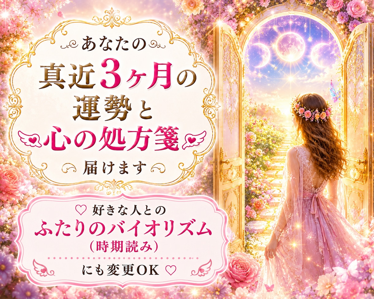 3ヶ月の運勢3テーマまで&心の処方箋 ໒꒱届けます 開運アドバイスとオラクル付☆好きな人との時期読みに変更OK♡ イメージ1