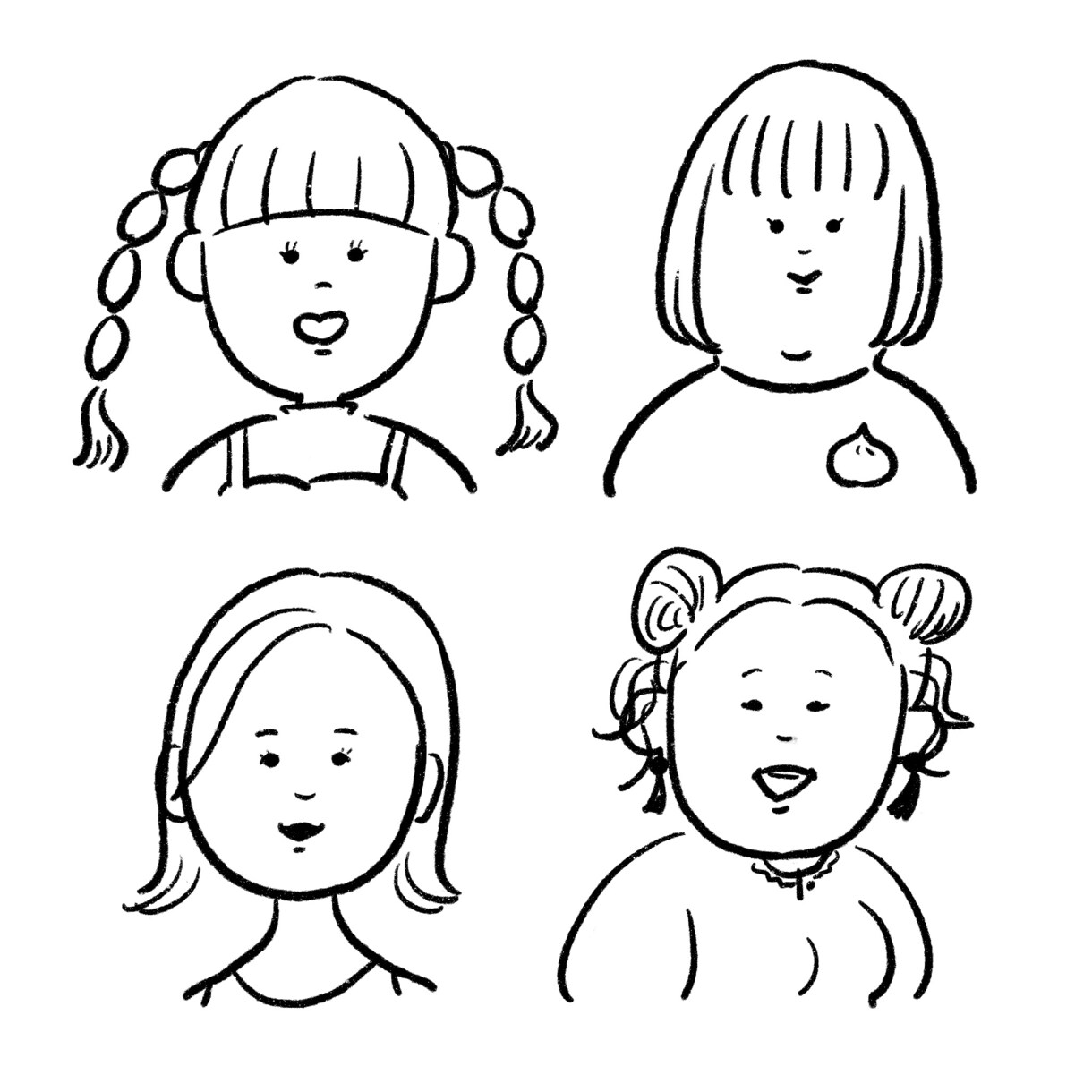 シンプル可愛い似顔絵アイコン描きます モノクロとカラーの2パターン納品します♬ イメージ6