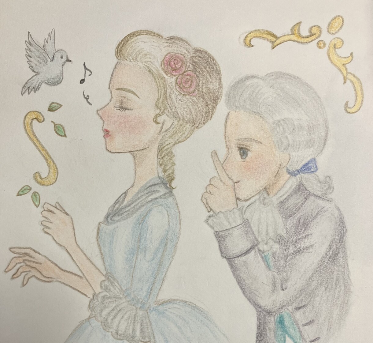 色鉛筆でロココイラストを描きます クラシカルなら任せてください！ロココ好きな方お待ちしてます！ イメージ5