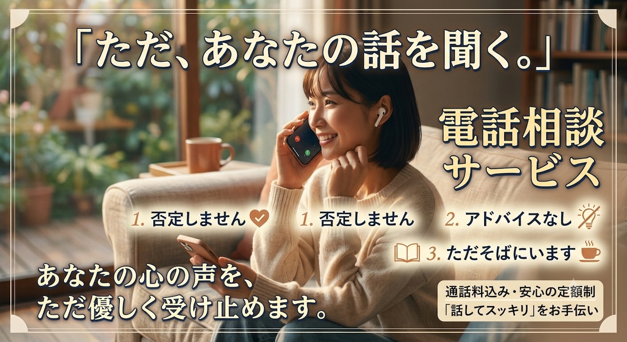 頑張りすぎた夜、愚痴も弱音もそのまま聞きます 働く女性・ひとり親へ｜否定なし・アドバイスなし・5分からOK イメージ1