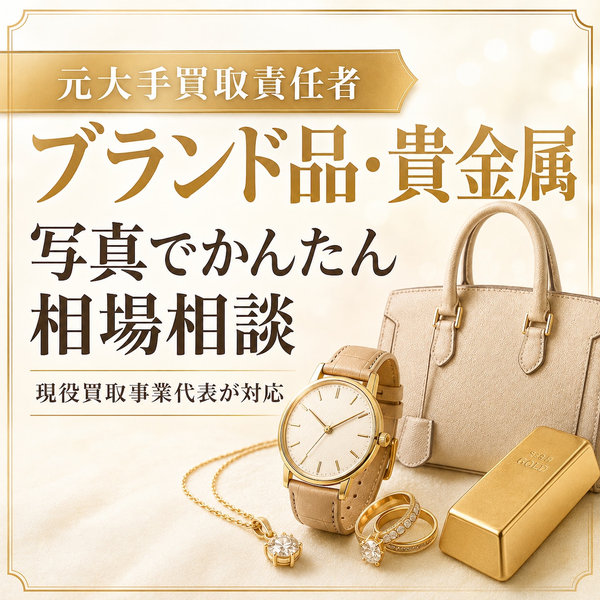 元大手買取責任者がブランド品・貴金属を査定します 売る前に相場を確認！現役買取事業代表が損を防ぎます！ イメージ1