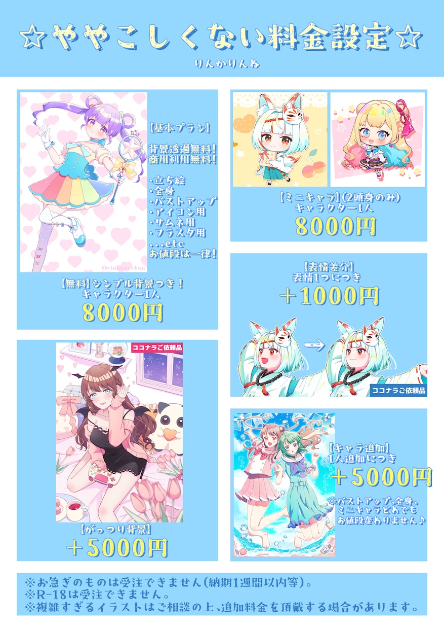 商用無料！！かわいいイラスト制作します 一枚絵、アイコン、サムネ、立ち絵、ミニキャラ等制作します イメージ2