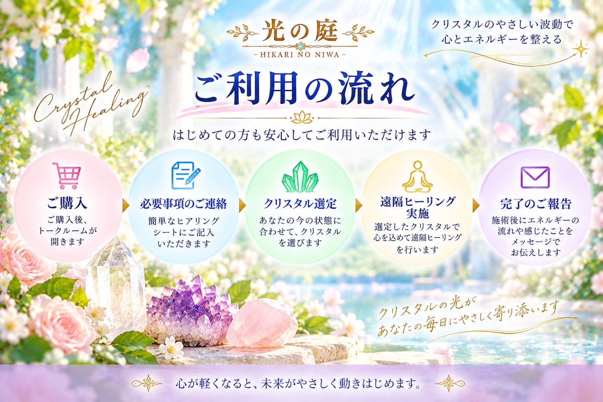 今のあなたに合うクリスタルで遠隔ヒーリングします まずは1回、クリスタルの癒しを気軽に体験できます イメージ5