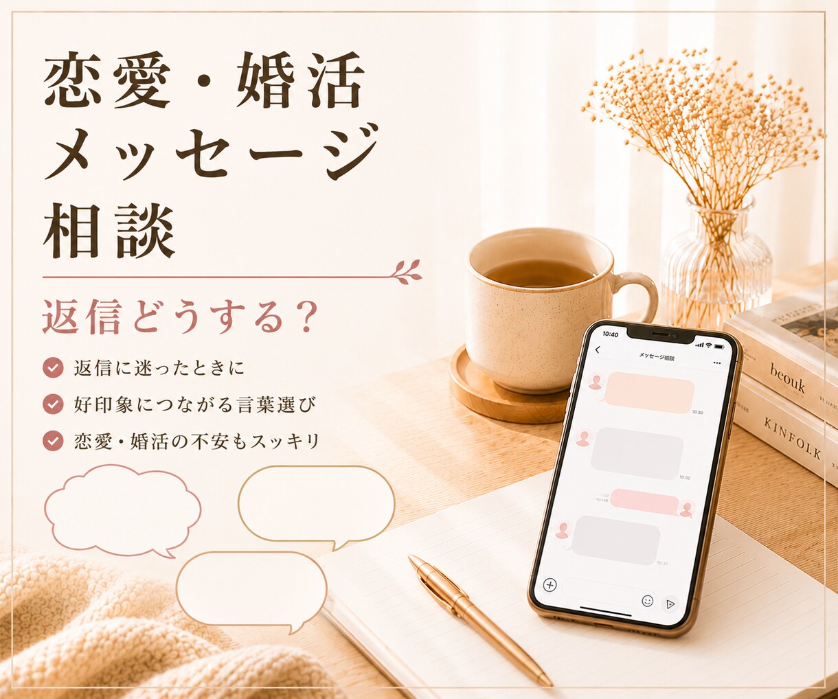 恋愛・婚活メッセージ相談｜7日間伴走します アプリ婚経験者｜些細なお悩みも一緒に解決していきましょう イメージ1