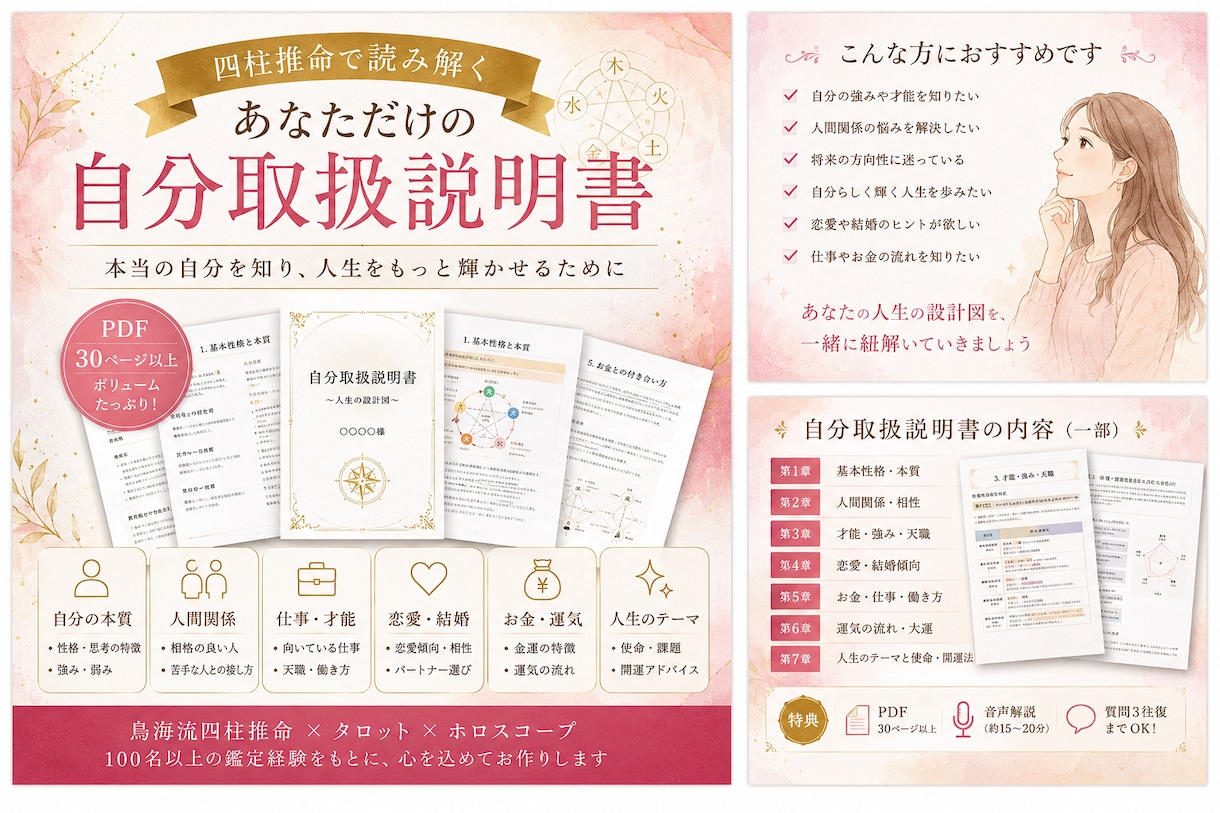 あなたの人生の設計図を作ります 才能・使命・運気を紐解く完全オーダー鑑定 イメージ1