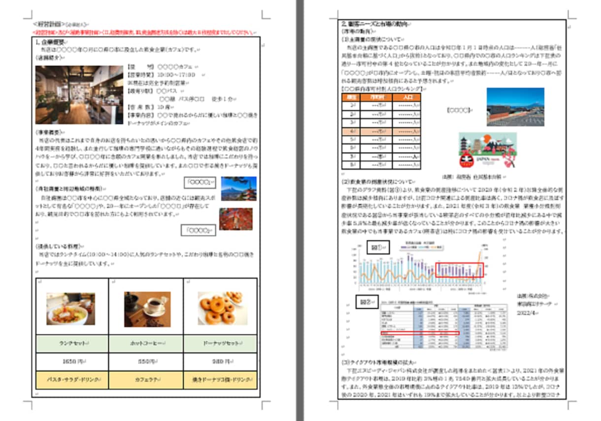 カフェ★持続化補助金採択書類をお譲りします 採択済みの事業計画書を【テンプレート】としても利用できます！ イメージ2
