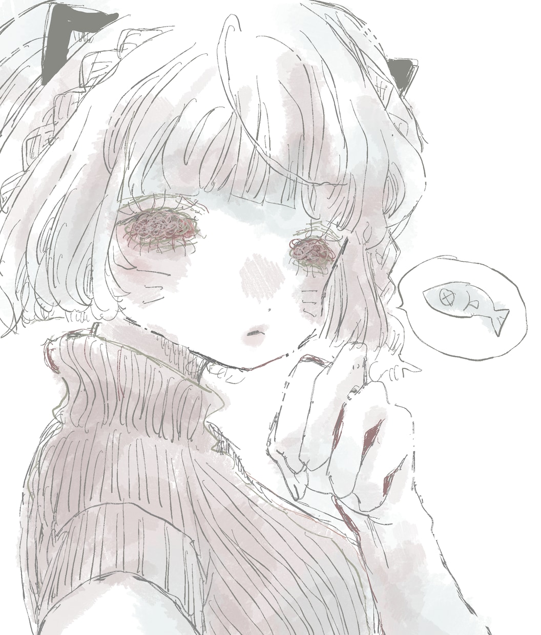 アイコン／ヘッダーなど心に響くエモい絵を制作します 淡く切ない、空気感のある世界観のイラストをお届けします イメージ2