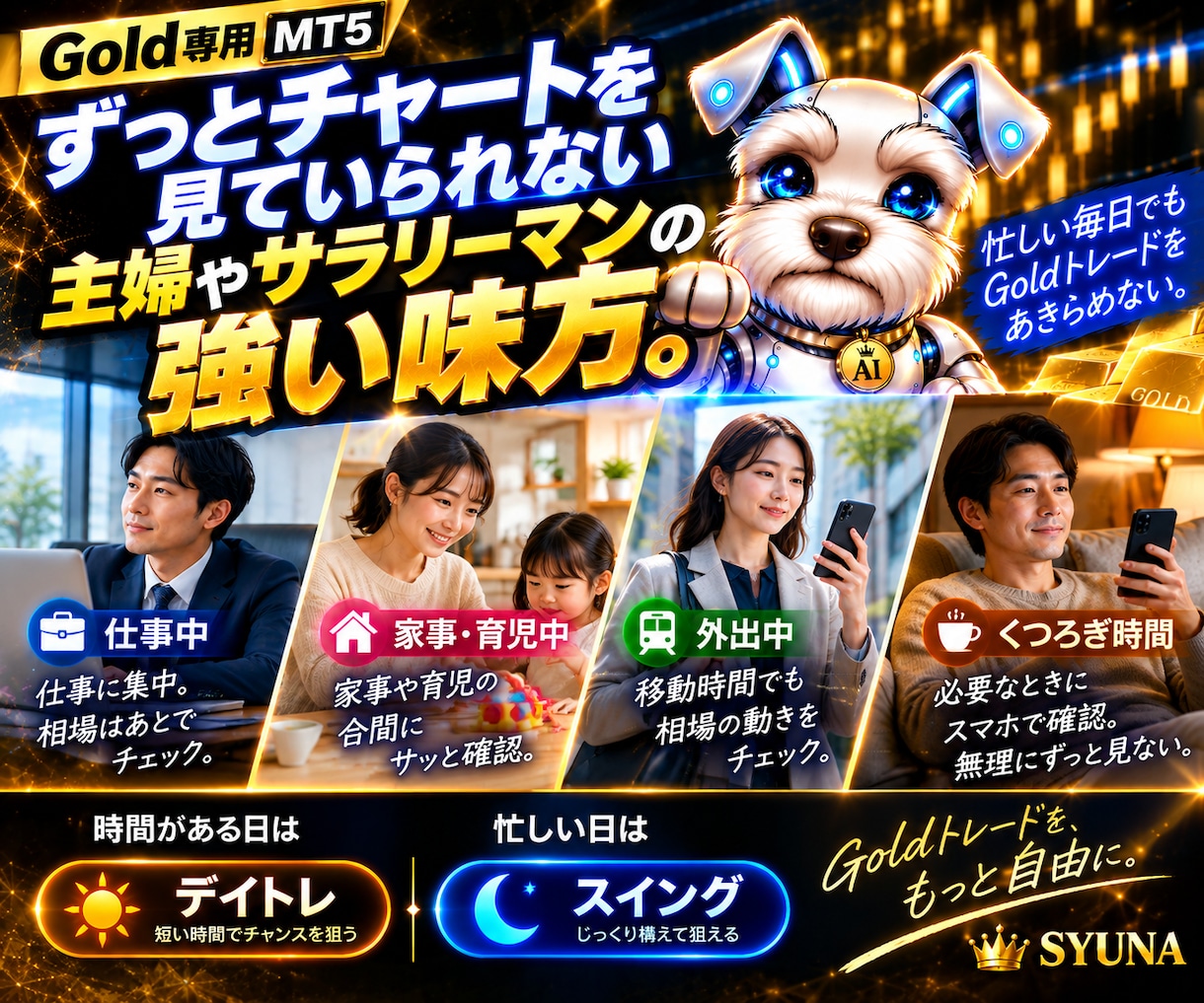ゴールドの超高性能AIインジをご提供します Goldトレードで頼れる相棒。それがSyunaAIです。 イメージ2