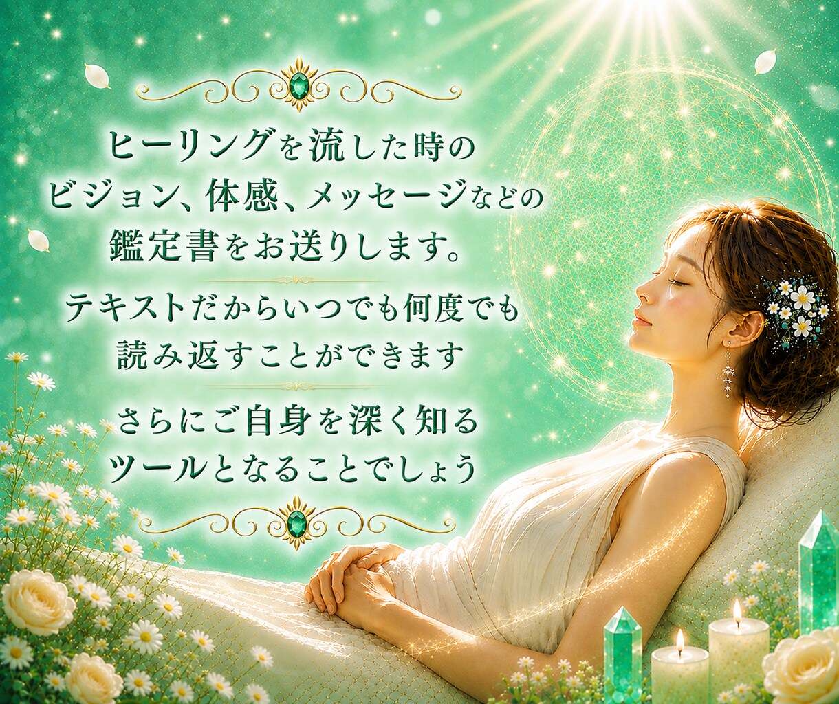 ヒーリング☆無料特典付 蘇り復活のお手伝いします お疲れなあなたの肉体・感情・過去・現在・未来に浸透☆鑑定書付 イメージ5