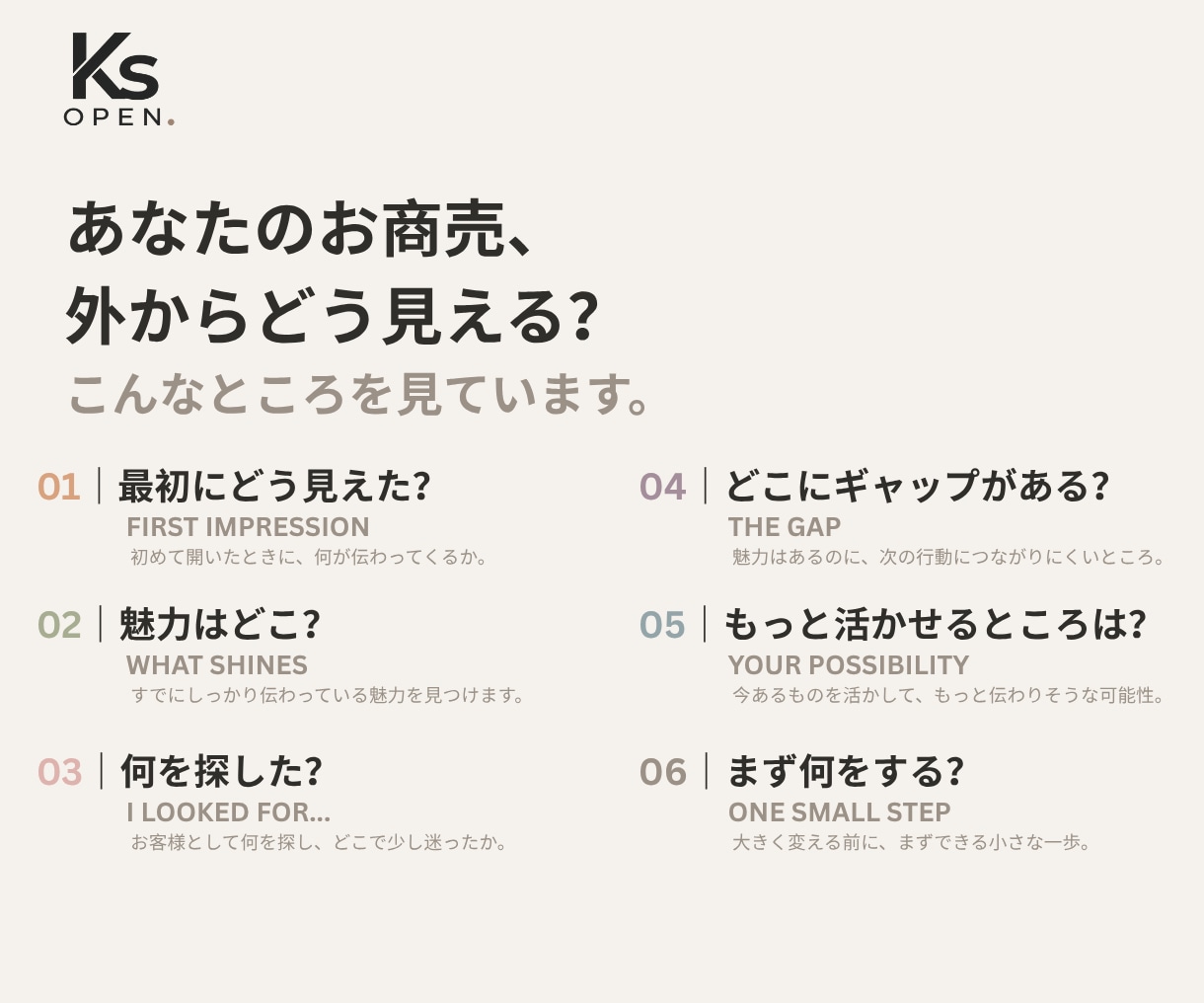 SNS・Webを初めてのお客様目線で見ます 今ある魅力と改善の一歩をA4カードでお届け イメージ3