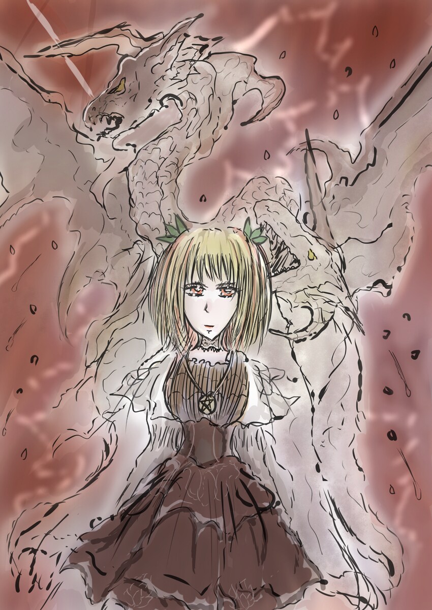 ダークファンタジーのイラストを描きます 私にしか描けない絵柄の綺麗でダークな絵を描いています！ イメージ1