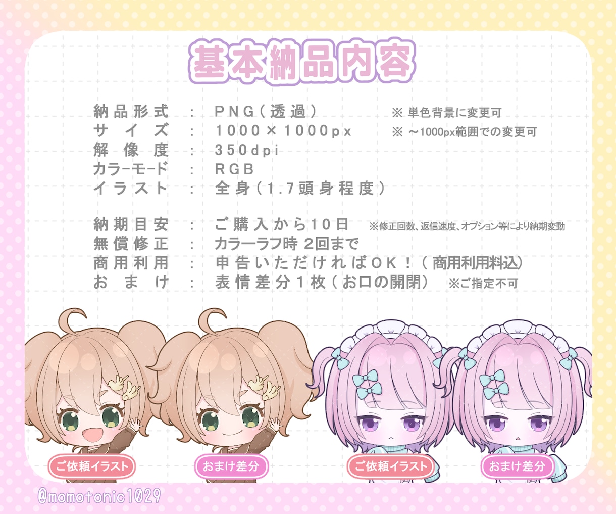 商用利用料込！可愛いSD（ミニ）キャラお描きします 表情差分のおまけ付き！かわいいミニキャラお任せください！ イメージ3