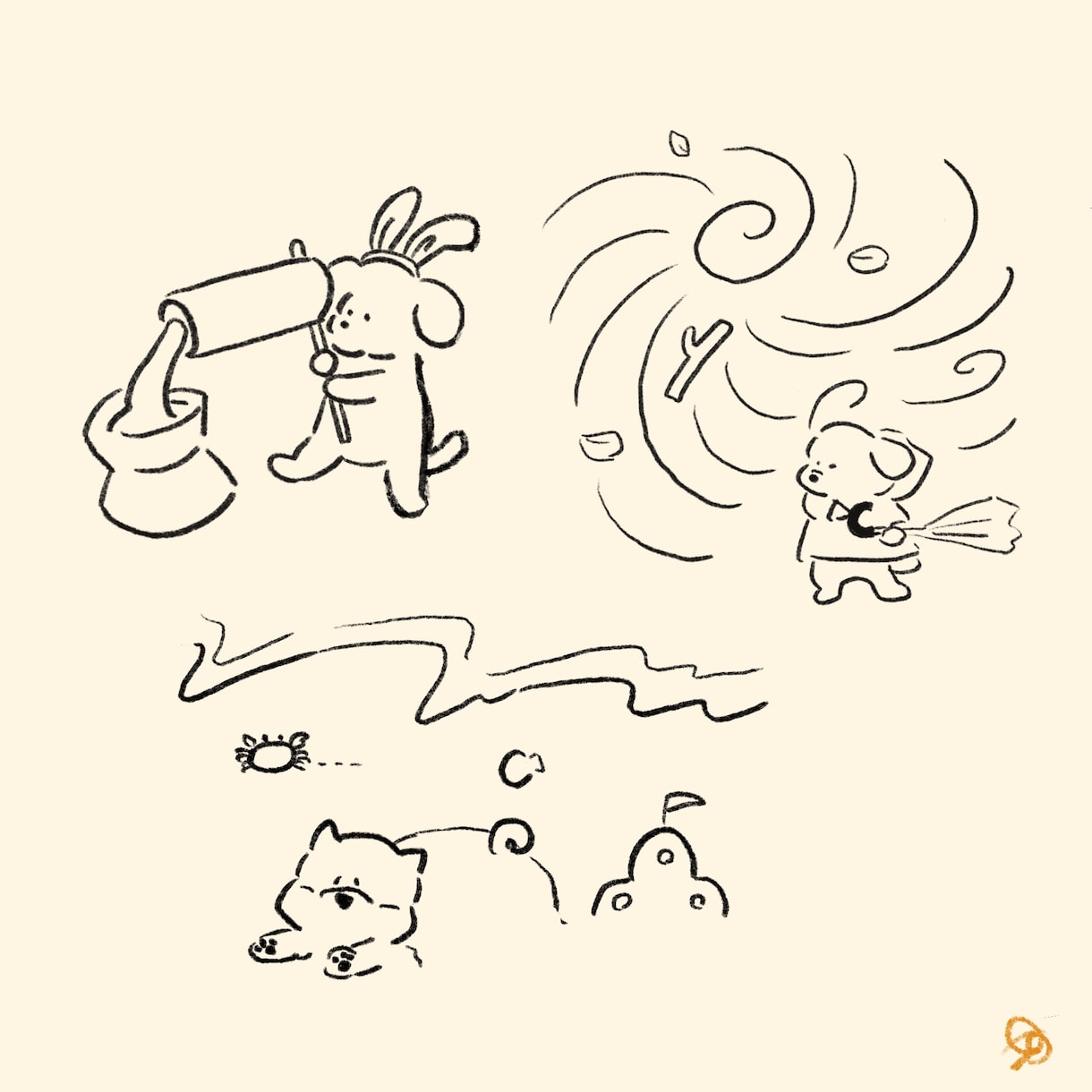 〇〇（犬）が△△しているシンプルイラストを描きます 初心者でも簡単オーダー！シンプルでかわいいイラスト イメージ3