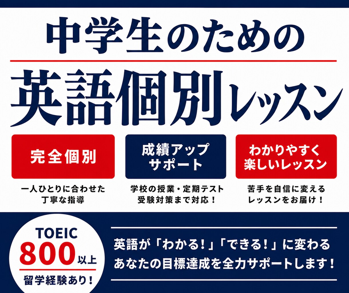 中学生〜高校生の英語基礎を教えます 何から始めたらいいかわからない、、そんな方でも大歓迎! イメージ1