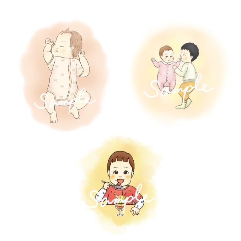 優しく可愛くふんわり子供や赤ちゃんの似顔絵描きます プレゼントやお誕生記念に！lineやインスタアイコンにも！ イメージ3