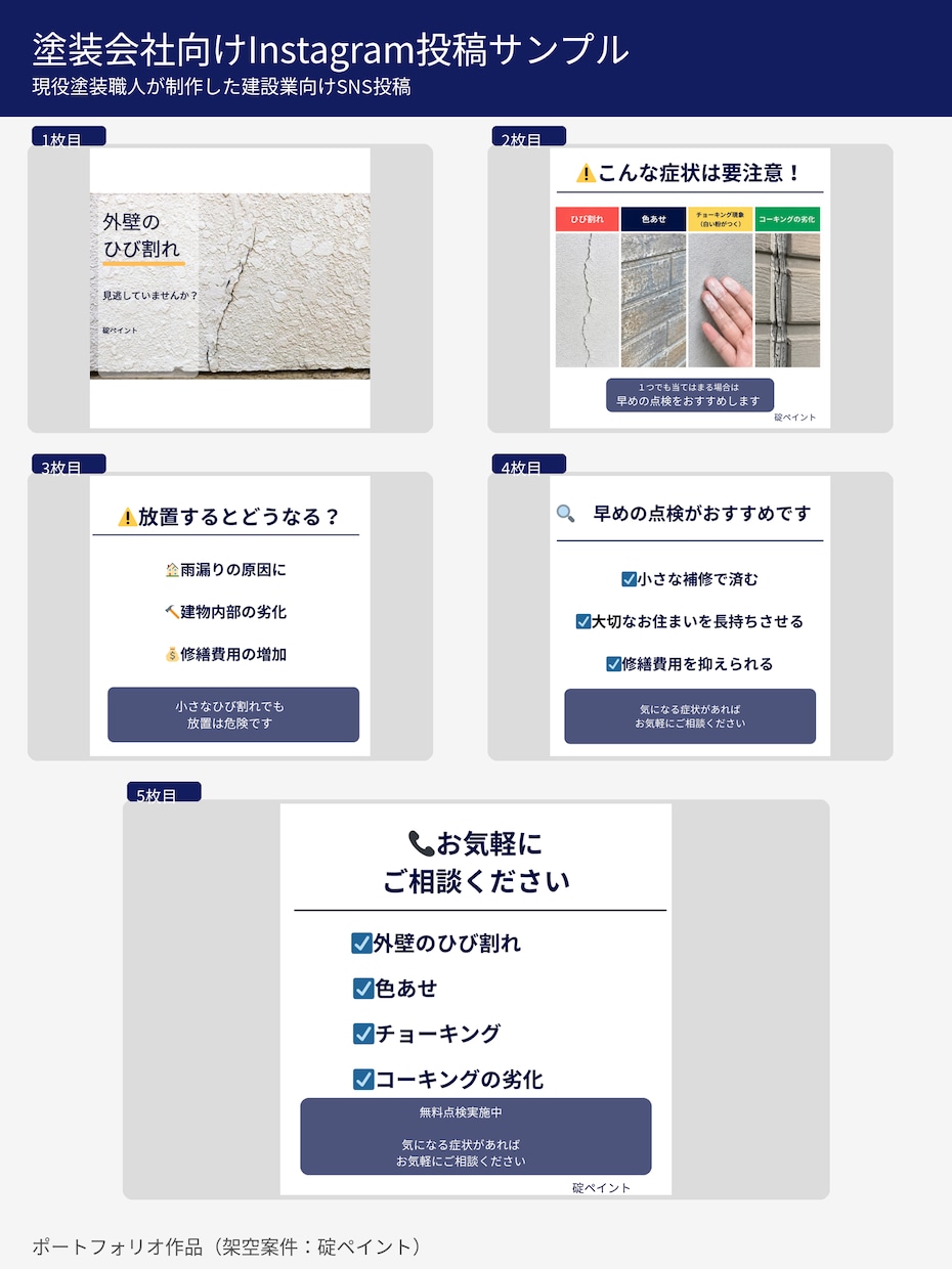 建設業向けInstagram投稿作成します 集客につながるInstagram投稿を制作 イメージ2