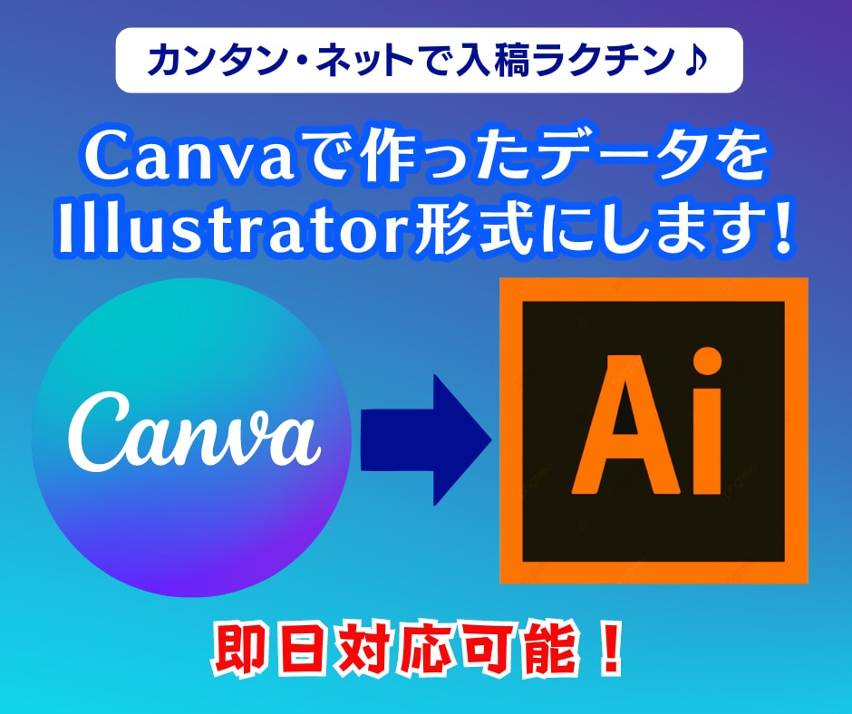 Canvaのデザインを入稿可能なAIデータにします 簡単迅速！ラクスル等の印刷入稿に対応！最短即日で対応可能！ イメージ1