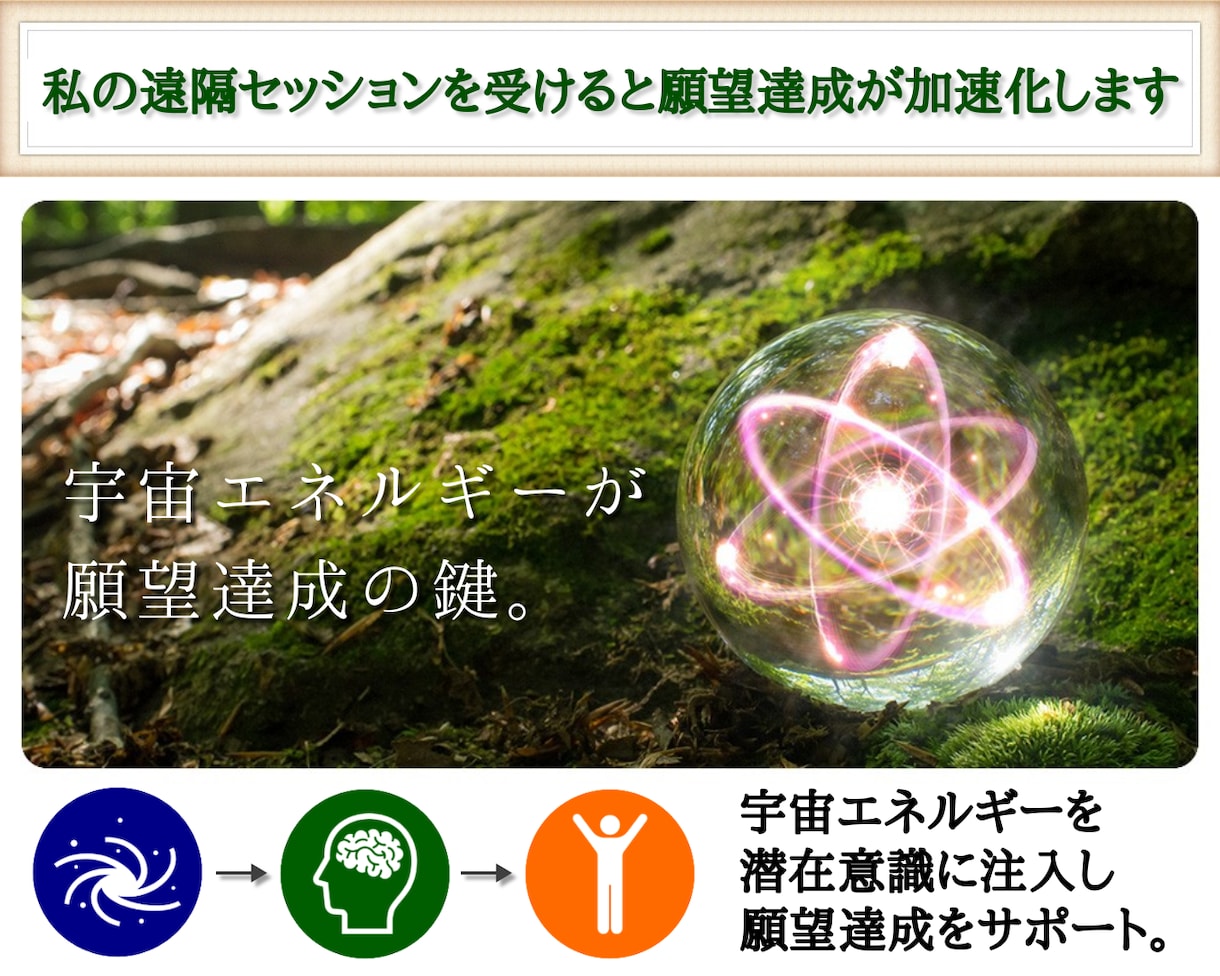 私の遠隔セッションで願望達成応援します 遠隔セッションで大いなる宇宙エネルギーで潜在意識変換します☆ イメージ1