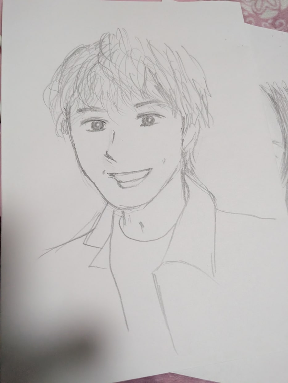 １枚もの、似顔絵鉛筆て描きます 写真見ながら、似せていくように描きます イメージ3