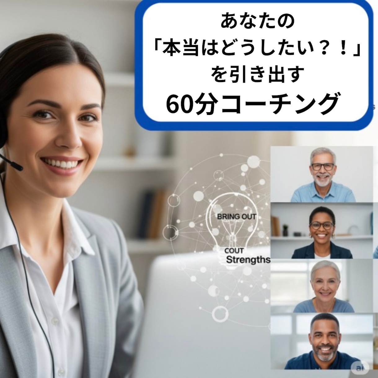 あなたの「本当はどうしたい？！」を引き出します アドバイスではなく、あなたを引き出しコーチングします イメージ1