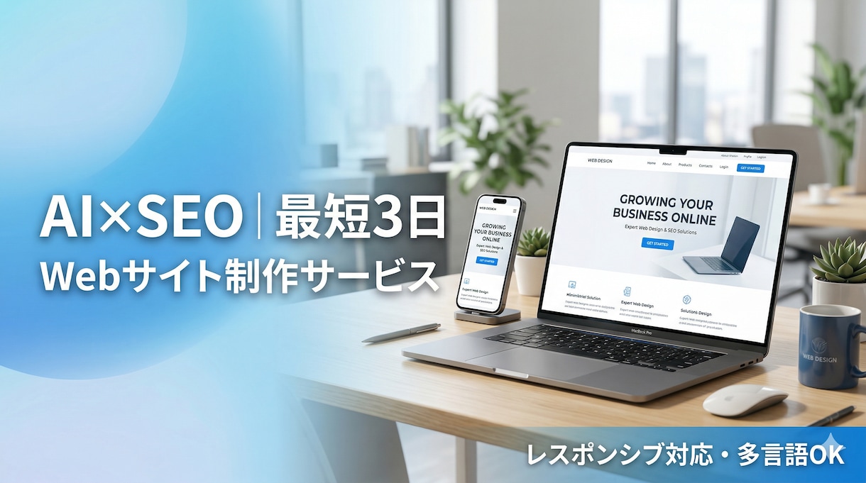 AI×SEO｜最短3日でサイト制作します AIとSEOの知見で集客できるサイトを爆速納品します イメージ1