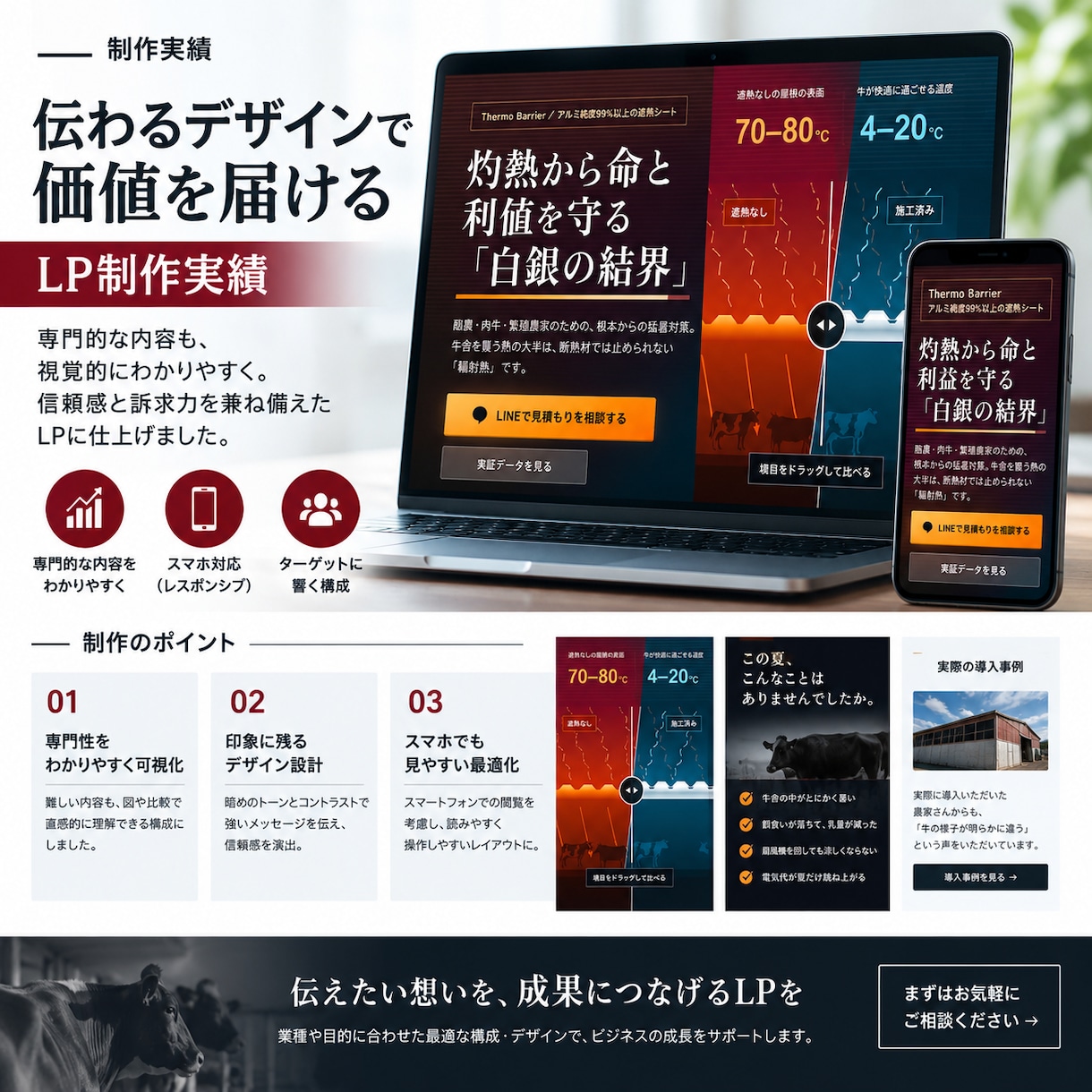 伝わる・選ばれるLPを丁寧に制作します 構成・デザイン・スマホ対応までまとめて制作 イメージ2
