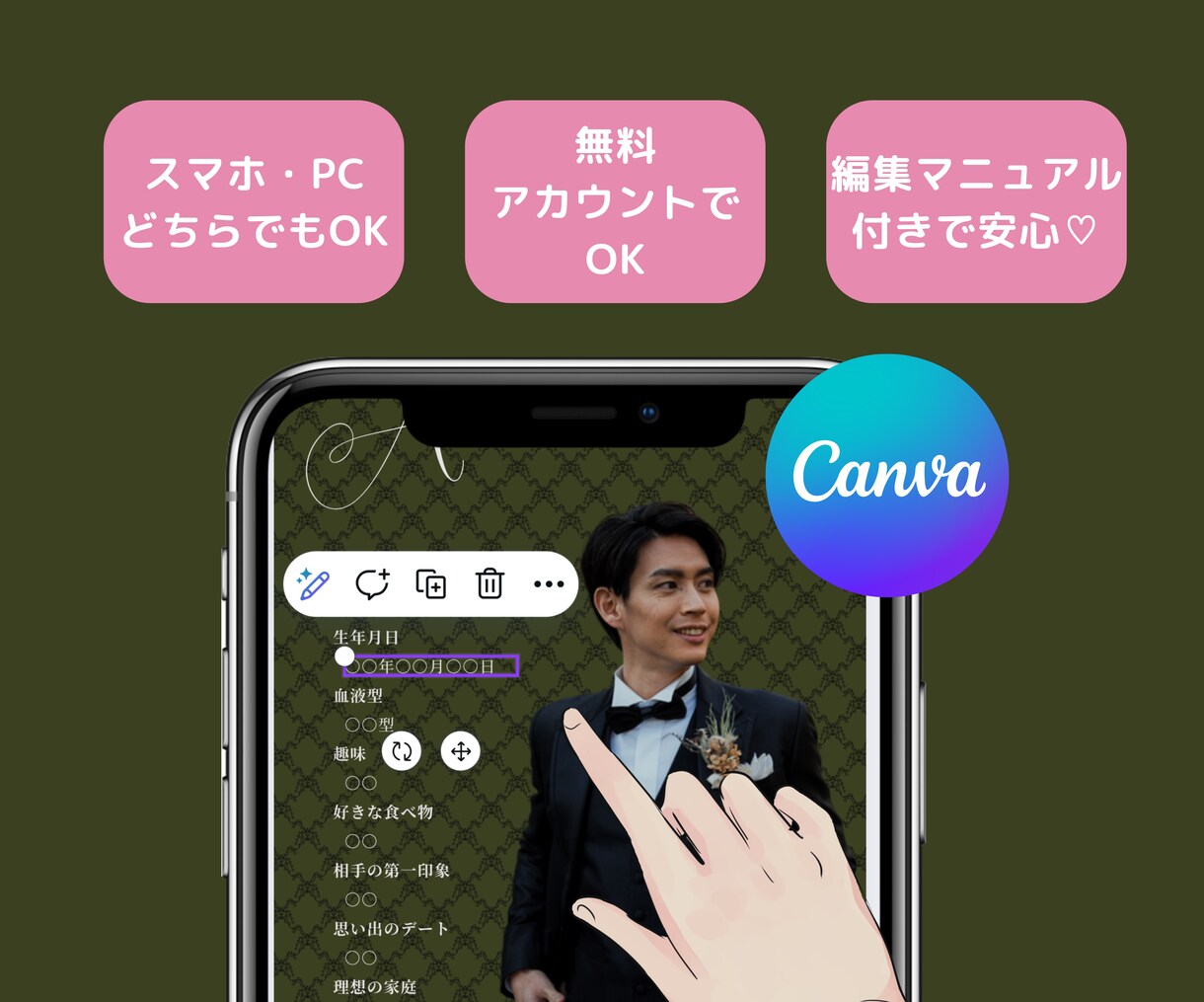 幻想的な世界観✦プロフィールブック作成できます 【Canva対応】結婚式プロフィールブックテンプレート イメージ6